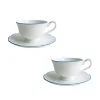 Amelie Royal Blue Set of 2, Espresso Cups & Saucers