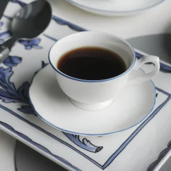 Amelie Royal Blue Set of 2, Espresso Cups & Saucers