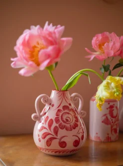 Amphora Vase in Wine & Baby Pink