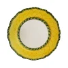 Ananas Dessert Plates in Green/Yellow, Set of 6