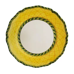 Ananas Dinner Plates in Green/Yellow, Set of 6