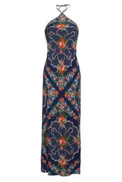 Andes Dress in Gemma Scarf Navy