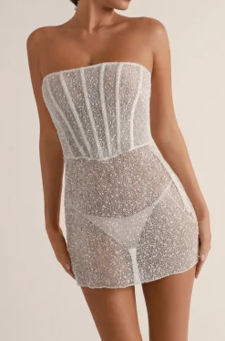 Ange Strapless Dress in Ivory