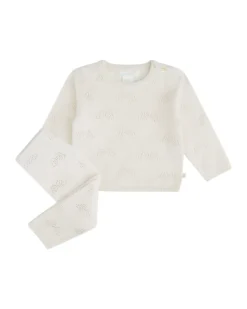 Angel Wing Cashmere Pointelle 2-Piece Set