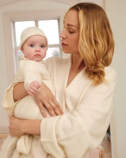 Angel Wing Cashmere Pointelle Sleepsuit
