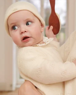 Angel Wing Cashmere Pointelle Sleepsuit