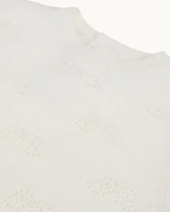 Angel Wing Cashmere Pointelle Sleepsuit