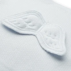 Angel Wing Pointelle Sleepsuit in Blue