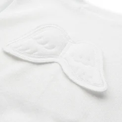 Angel Wing Pointelle Sleepsuit in White