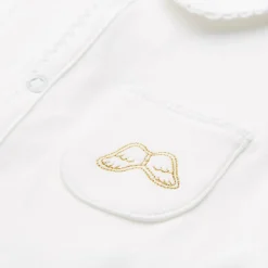 Angel Wing Sleepsuit With Mittens in White