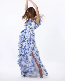 Angela Gown in Ivory & Bellflower