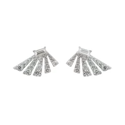 Angular Fan Diamond Baguette Earrings