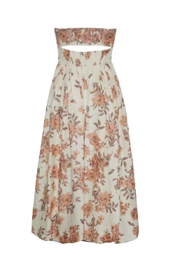 Anisha Dress in Farfella Border Egret