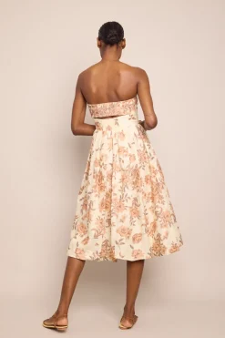 Anisha Dress in Farfella Border Egret