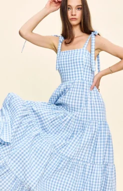 Anna Dress in Blue Gingham