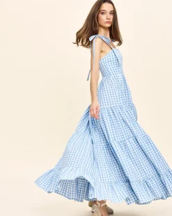 Anna Dress in Blue Gingham