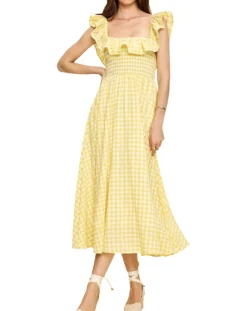 Annabelle Dress in Yellow Gingham