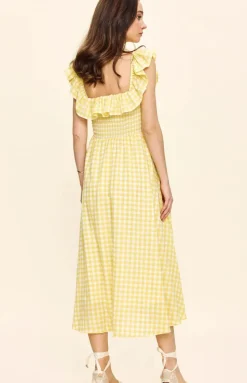 Annabelle Dress in Yellow Gingham