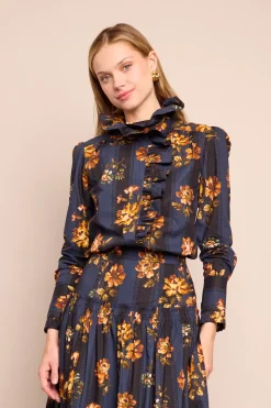 Anne Blouse in Amour Flora Navy