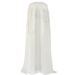 Anne Cape in Ivory with Wildflower Clusters