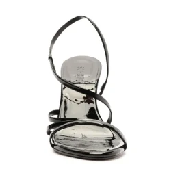 Annie Curve Patent Sandal in Black