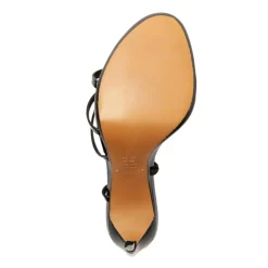 Annie Curve Patent Sandal in Black