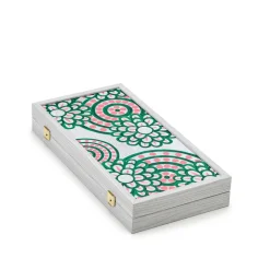 Anthos Backgammon in Green & Pink