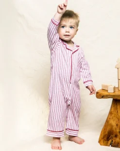 Antique Red Ticking Romper