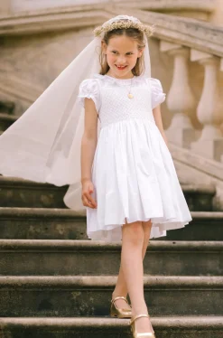 Antoinette Ceremony White Smocked Girl Dress