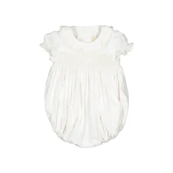 Antoinette Ceremony White Smocked Baby Bubble