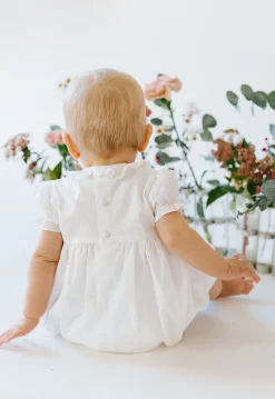 Antoinette Ceremony White Smocked Baby Bubble