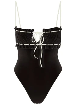 Antoinette One Piece in Black & Creme