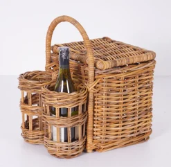 Apero Wine & Cheese Picnic Basket in Light Brown