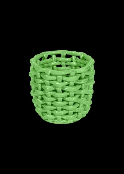 Apple Green Basketweave Planter