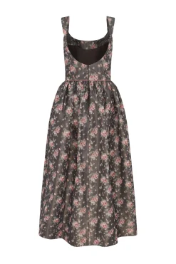 Apple Taffeta Corset Midi Dress