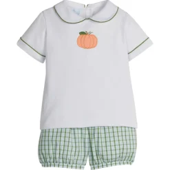 Applique Peter Pan Banded Short Set in Pumpkin