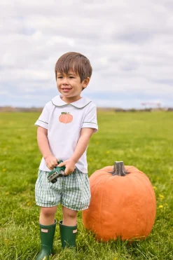 Applique Peter Pan Banded Short Set in Pumpkin
