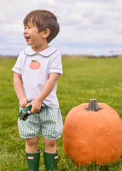 Applique Peter Pan Banded Short Set in Pumpkin