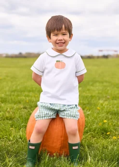 Applique Peter Pan Banded Short Set in Pumpkin