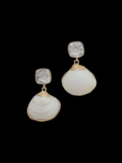 Aqua Earrings in White