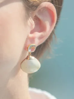 Aqua Earrings in White