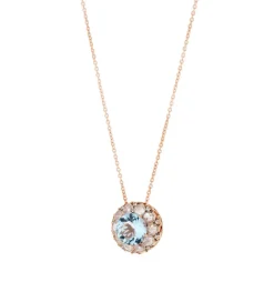 Aquamarine & Diamonds Pendant Necklace