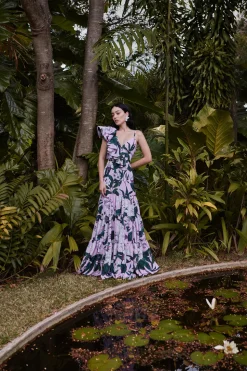 Aracea Dress in Cattleya Lavender Print