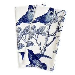 Arbor Birds Blue Kitchen Towels, Set of 2