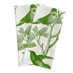 Arbor Birds Verde Kitchen Towels, Set of 2