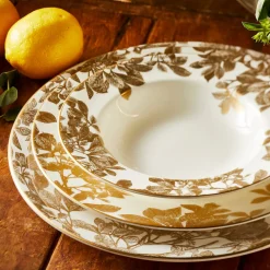 Arbor Rimmed Soup Bowl Gold