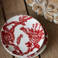 Arcadia Canape Plates in Crimson, Set of 4