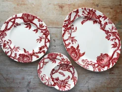 Arcadia Crimson Large Oval Rimmed Platter