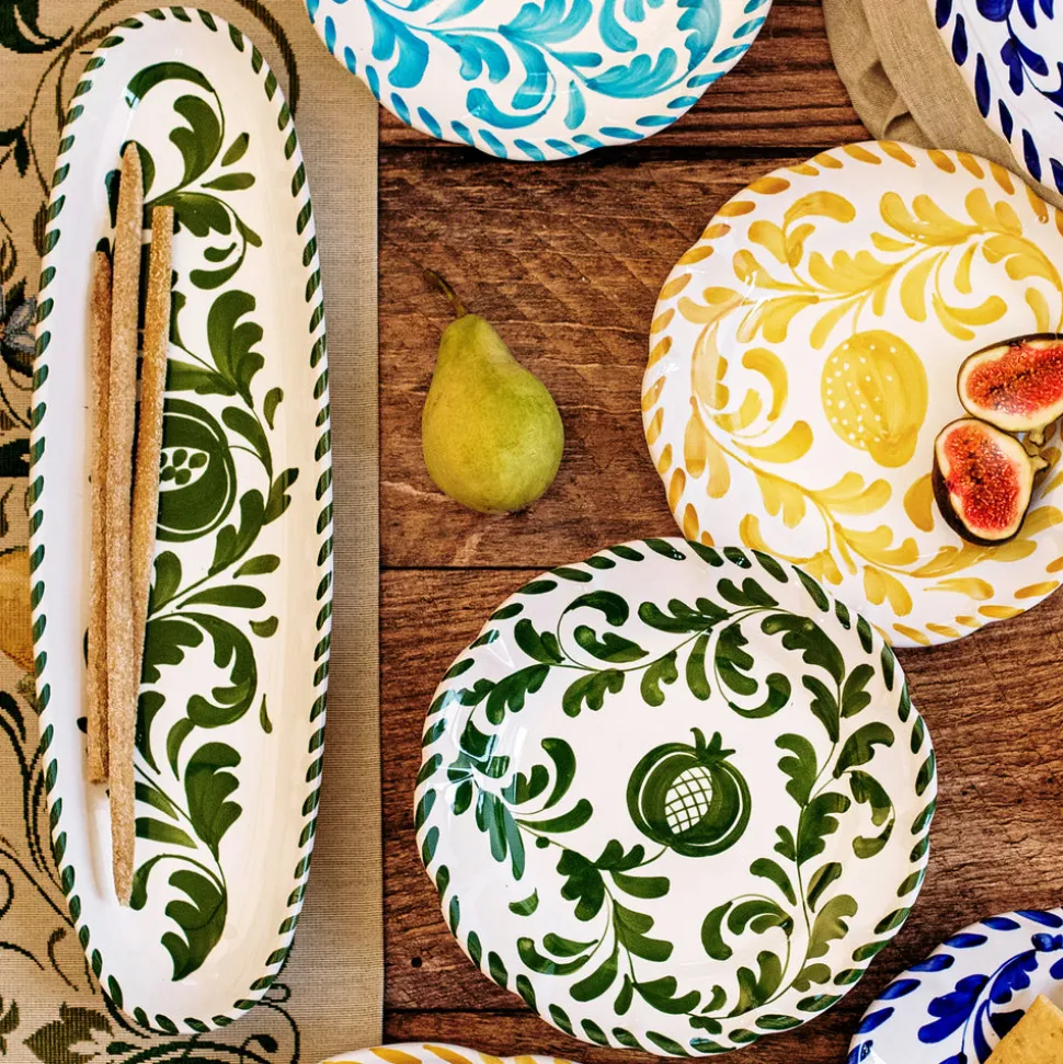 Arezzo Green Narrow Oval Platter