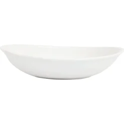Aria White Oval Shallow Bowl